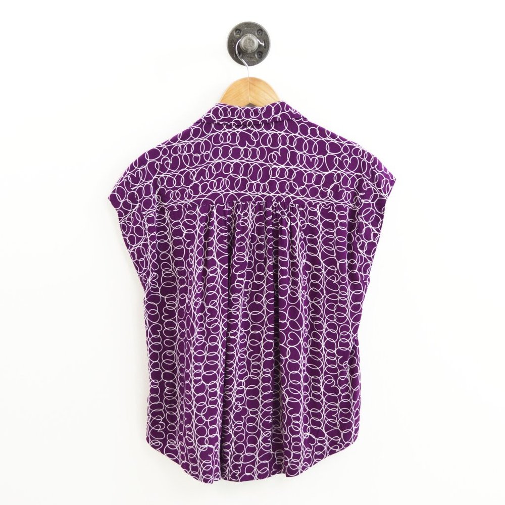 Maeve Patterned Button Down Blouse #196-79 - image 3